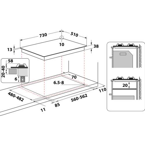 Whirlpool TGML 761 IX piano cottura