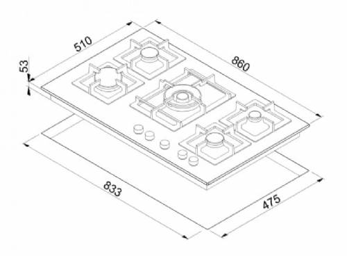Elleci PGSP90140CS PLANO 90 piano cottura