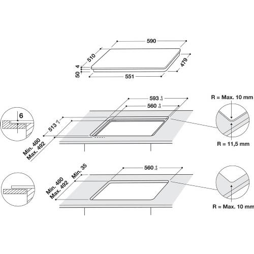 Whirlpool WB B8360 NE piano cottura