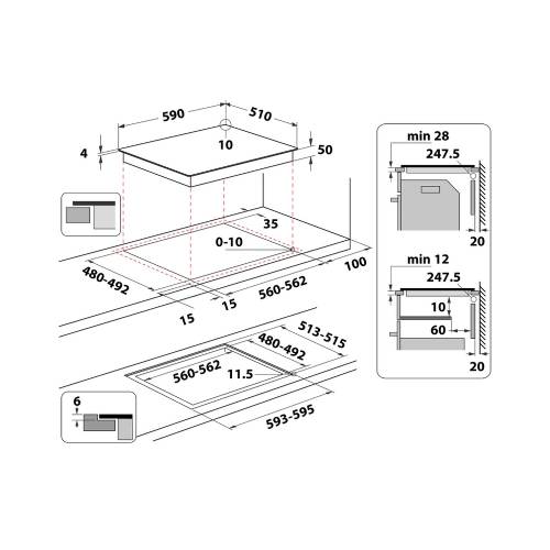 Whirlpool WL B4060 CPNE piano cottura