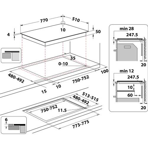 Whirlpool WF S5077 NE/IXL piano cottura