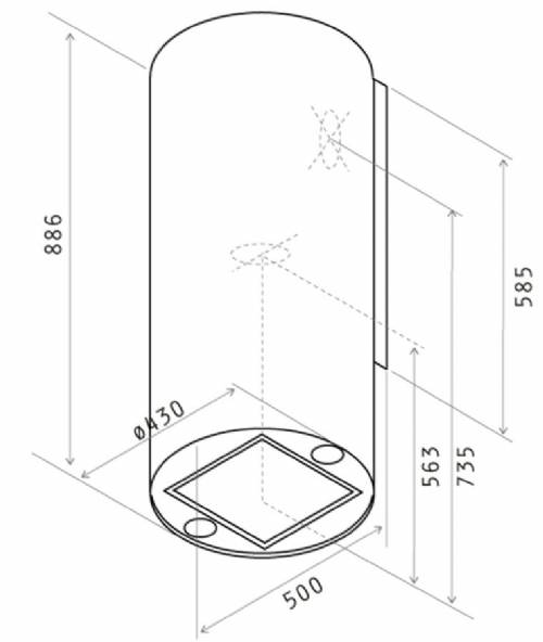 Elica TUBE PRO WH/A/43 PRF0090720B cappa