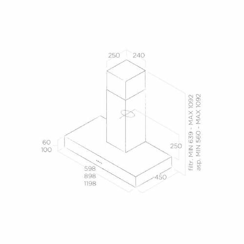 Elica SPOT NG H10 IX/A/60 - 55916386A cappa