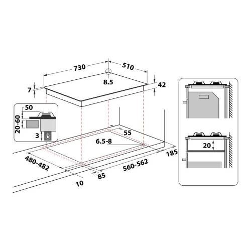 Whirlpool GMR 7522/IXL piano cottura