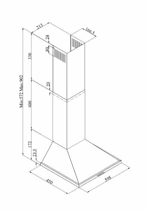 Silverline 2240 cappa a parete cm 60