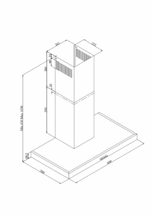 Silverline 3170 cappa a parete cm 60