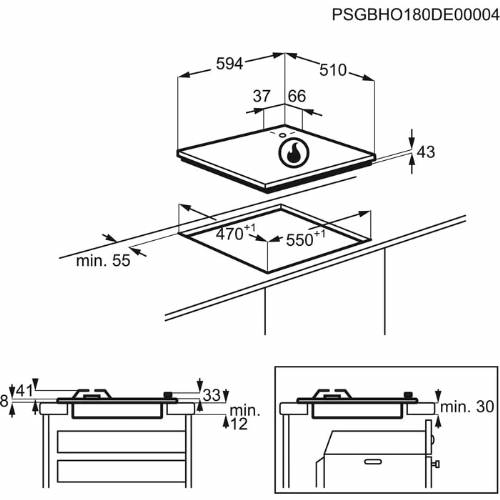 Electrolux KGS6404SX piano cottura