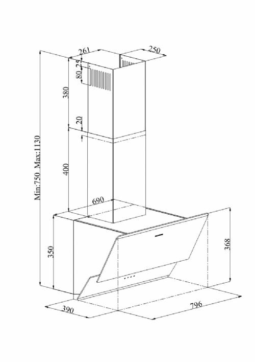 Silverline 3490 cappa a parete cm 80
