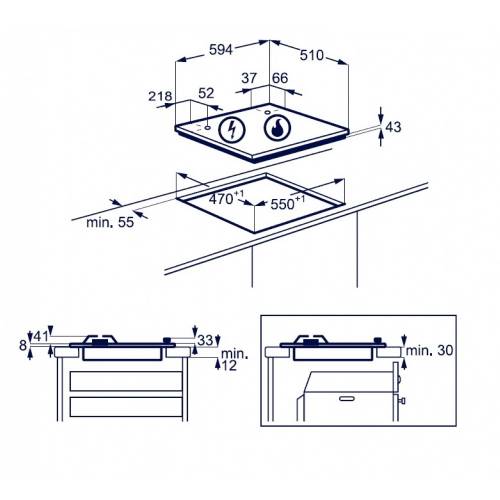 Electrolux KGS6404B piano cottura