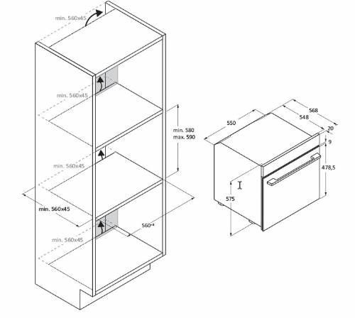 Candy CA6N5B3EYTX forno