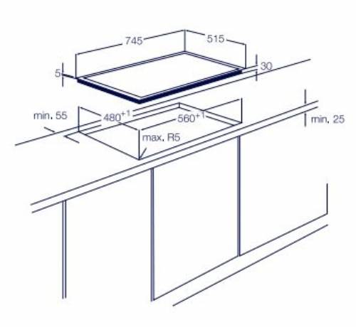 Electrolux KGU753723Z piano cottura