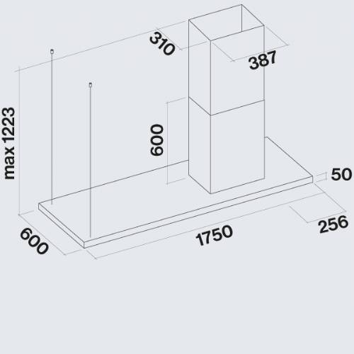 Falmec LUMEN ISOLA 175 NRS cappa a isola DX