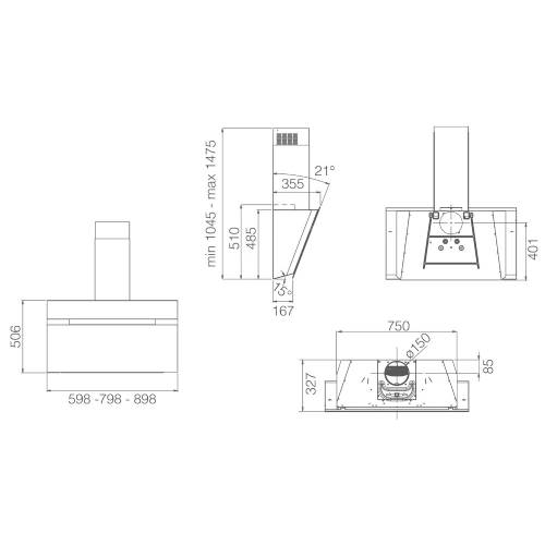Elica STRIPE @ BL/A/90 PRF0199706 cappa