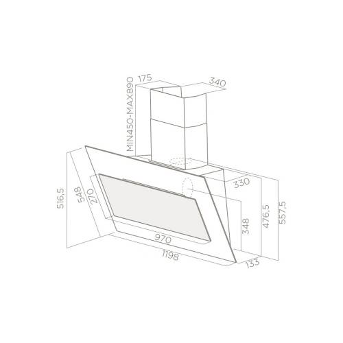 Elica VERTIGO WH/F/120 - PRF0079556B cappa