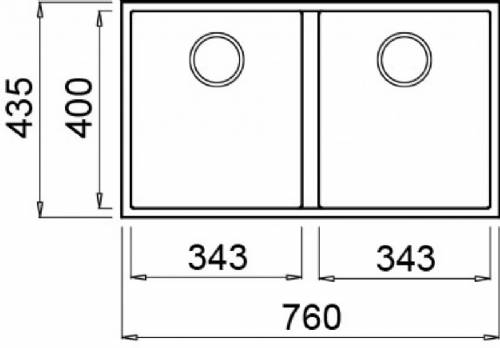 Elleci LGQ35068BSO QUADRA 350 SOTTOTOP lavello