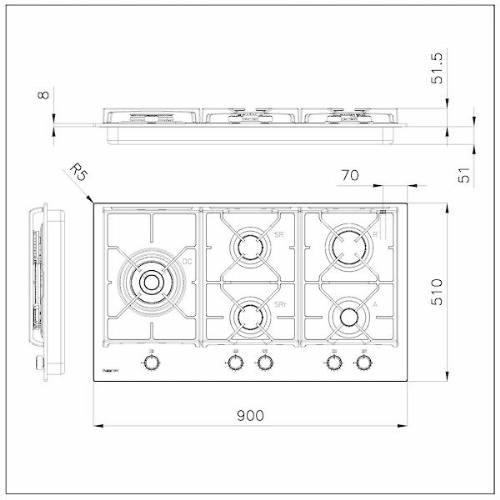 Foster 7044 632 piano cottura