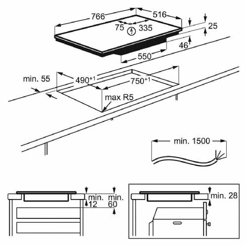 Aeg IKB84433XB piano cottura