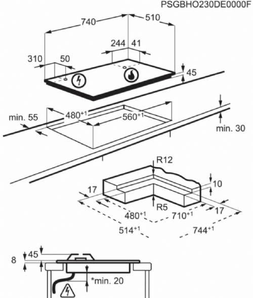 Aeg HKB75453NW piano cottura