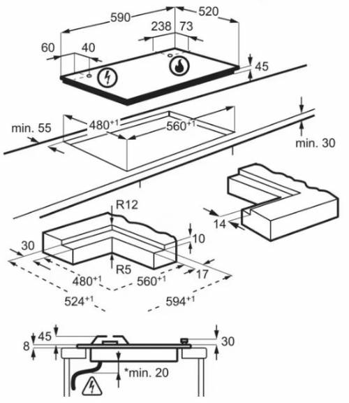 Aeg HKB64453NW piano cottura