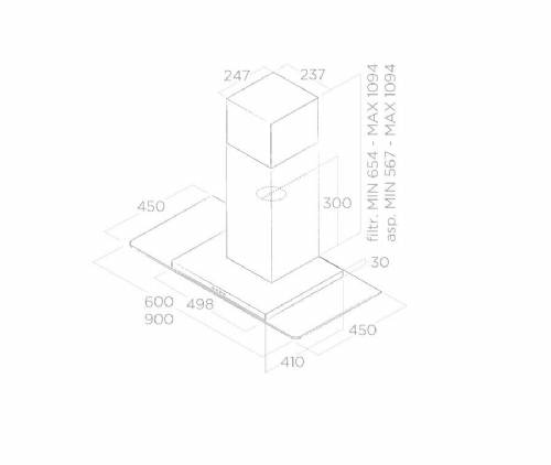 Elica FLAT GLASS IX/A/90 68516390A cappa