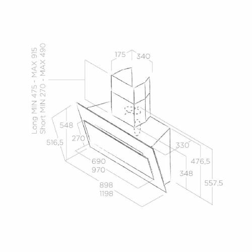 Elica VERTIGO WH/F/90 PRF0079554B cappa