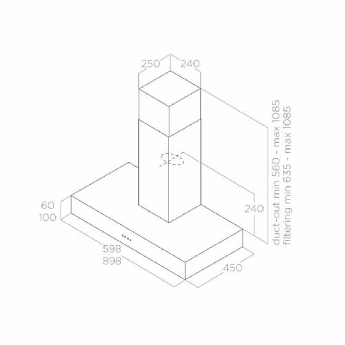 Elica SPOT NG H6 IX/A/90 - 55916389A cappa