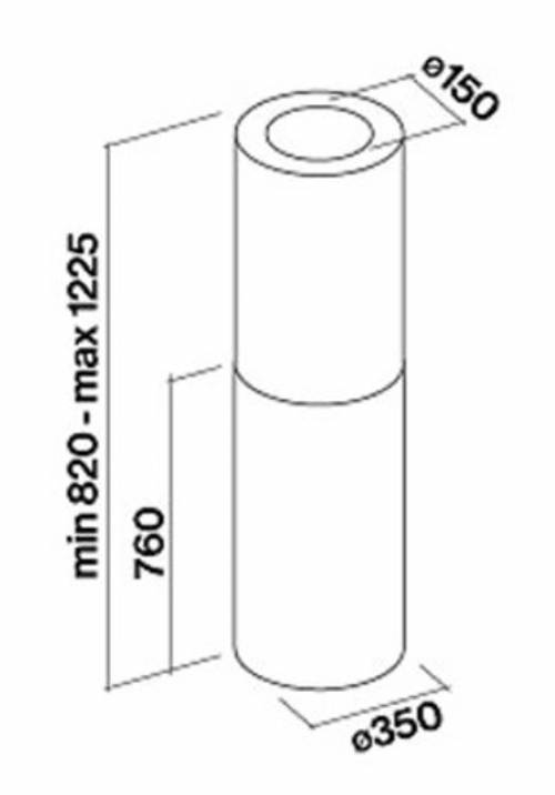 Falmec POLAR EVO  Isola - 35 cm - Oro - 800 m3/h.