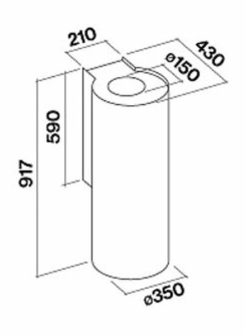 Falmec POLAR EVO Parete - 35 cm - Oro - 800 m3/h