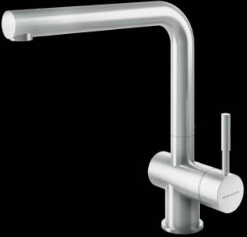 acciaio inox AISI 304  cartuccia: dischi ceramici  rotazione canna: 360°  base rubinetto: ø 50 mm  foro rubinetto: ø 35 mm