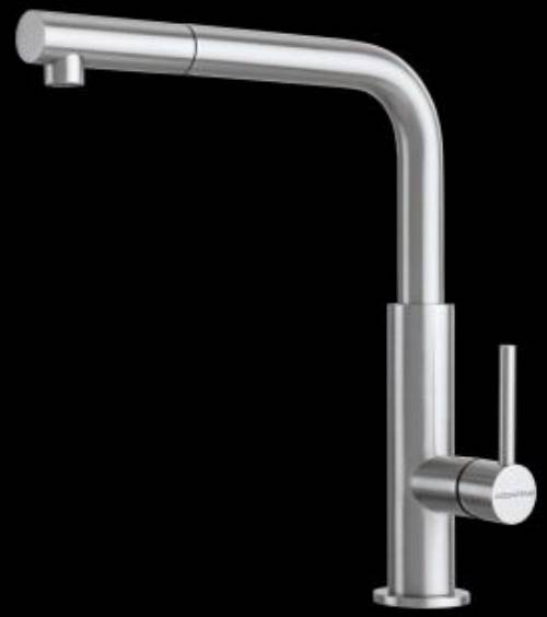 doccia estraibile  cartuccia: dischi ceramici  rotazione canna: 360°  base rubinetto: ø 50 mm  foro rubinetto: ø 35 mm