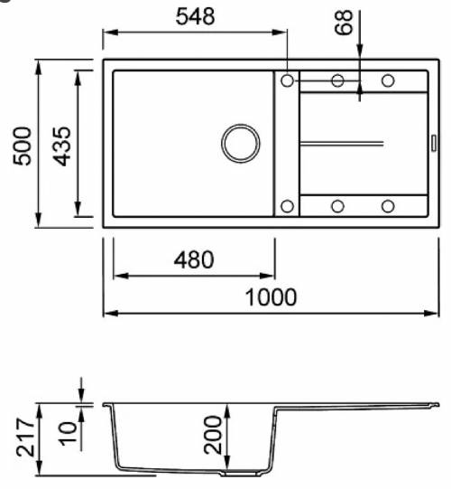 Elleci LGU48078 Lavello serie UNICO 480 colore 78 espresso.