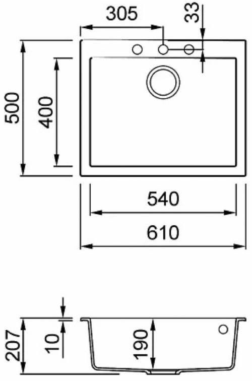 Elleci LGQ11078 Lavello serie QUADRA 110 colore 78 espresso.