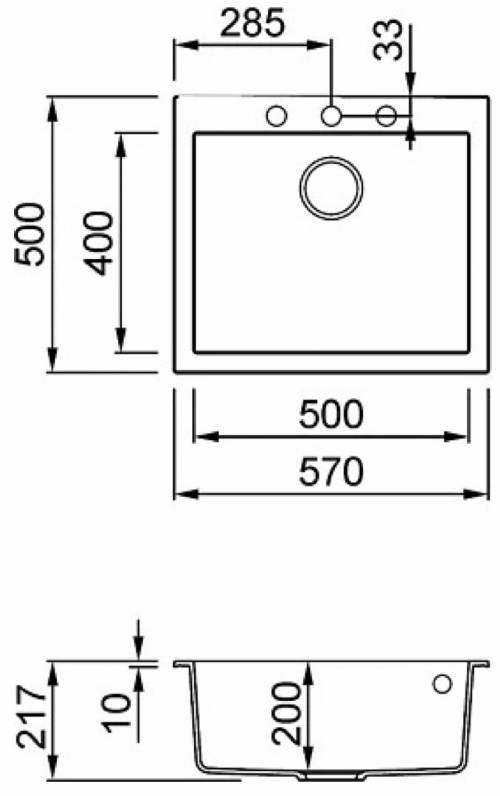 Elleci LGQ10578 Lavello serie QUADRA 105 colore 78 espresso.