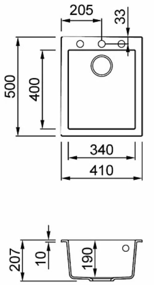 Elleci LGQ10078 Lavello serie QUADRA100 colore 78 espresso.