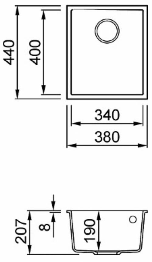 Elleci LGQ10078BSO lavello serie QUADRA 100 SOTTOTOP colore 78 espresso.