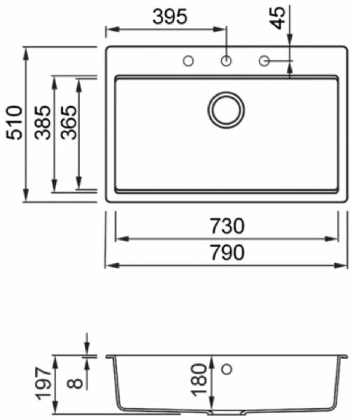 Lavello LG210548 Lavello serie TIME 210 colore 48 cemento.