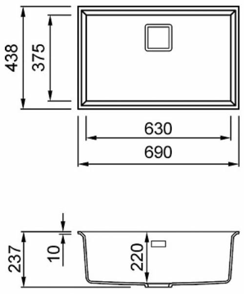 Elleci LKK12096BSO Lavello KARISMA 120 SOTTOTOP colore 96 white.