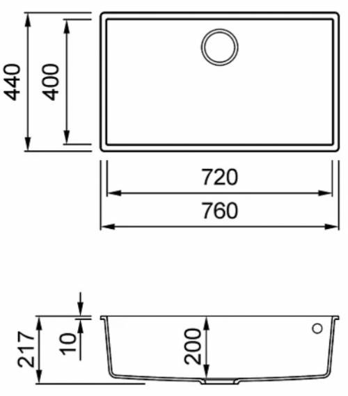 Elleci LGQ13078BSO Lavello sottotop QUADRA130 colore 78.