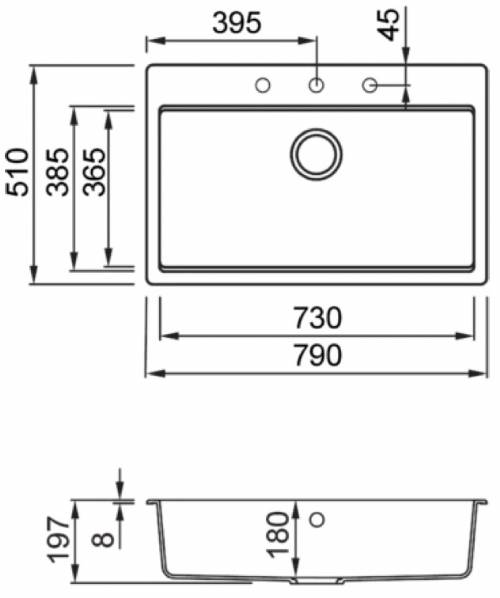 Elleci LG213040BKM Lavello TIME130 colore 40 total black