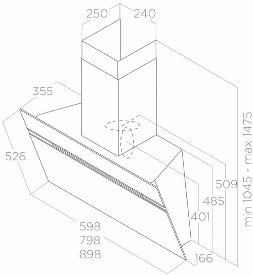 Elica STRIPE - PRF0199707 Cappa a parete da 60 cm vetro bianco