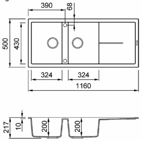 Elleci LGU50078 Lavello serie UNICO 500 colore 78 espresso.