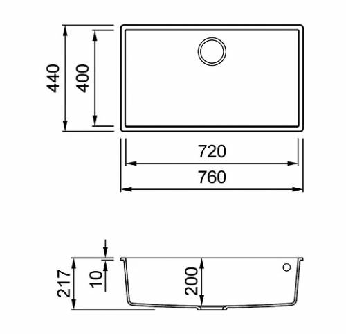 Elleci LKQ13093BSO Lavello serie QUADRA 130 SOTTOTOP colore 93