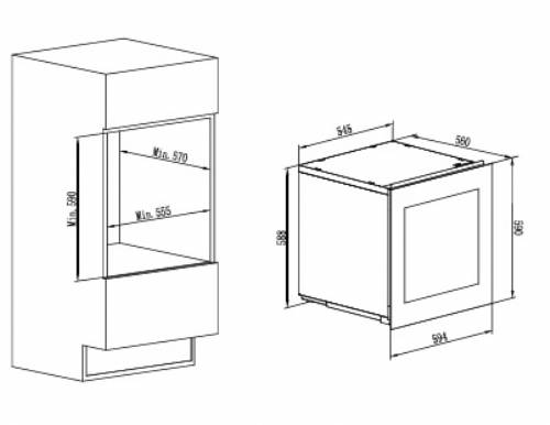 Cromberg HCV64BD Cantinetta vini da incasso con cerniera destra