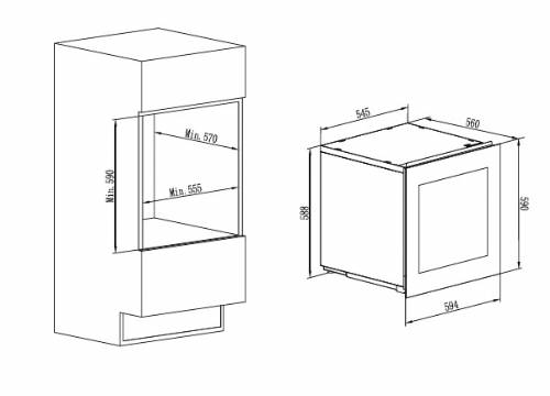Cromberg HCV64BS Cantinetta vini da incasso con cerniera sinistra