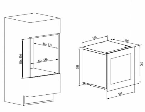 Cromberg HCV66BS Cantinetta vini da incasso con cerniera sinistra