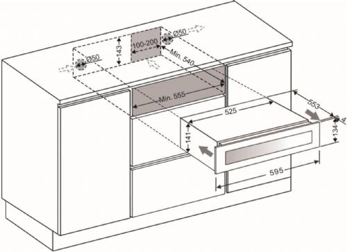 Cromberg HDV60BP cassetto refrigerante vetro nero.