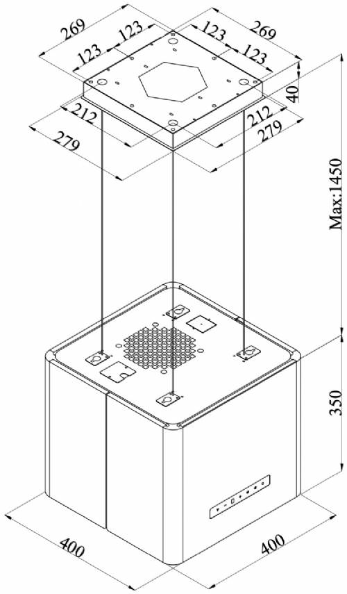 Silverline 4388.4.733.02 Cappa ad isola ETAN WHITE