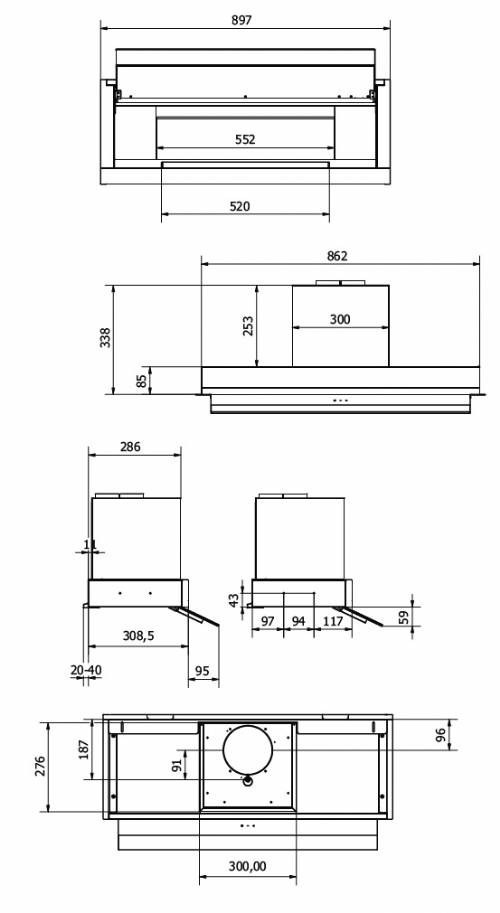 AEG NDE569DB  cappa integrata anticondensa