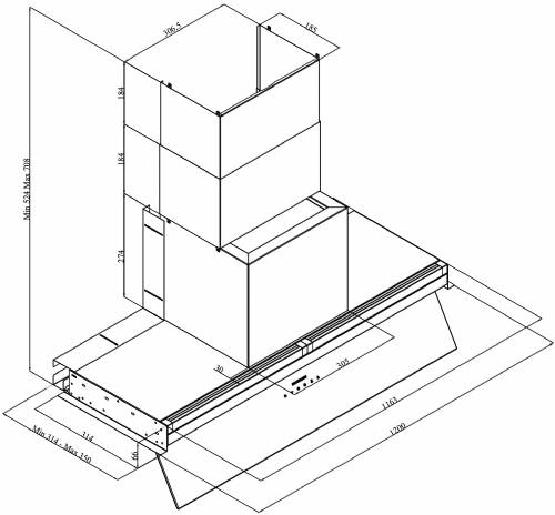 Silverline 3129.2.733.26 Cappa a incasso Inside CORE PRO DROP CONTROL