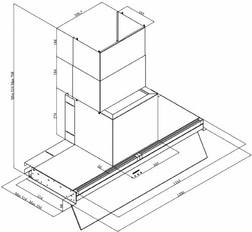 Silverline 3129.2.733.27 Cappa a incasso Inside CORE PURE DROP CONTROL